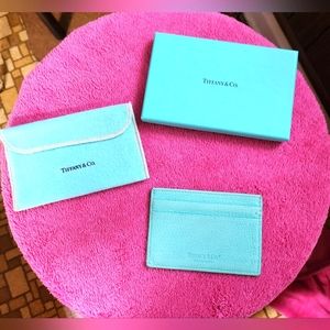 Tiffany & Co EUC Leather Card Holder with Box and Dustbag!!